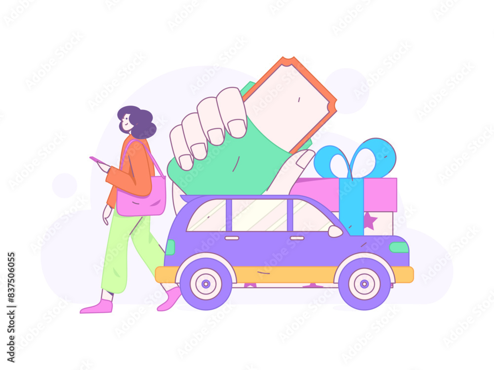 Flat vector concept operation hand drawn illustration of people taking a taxi
Flat vector concept operation hand drawn illustration of people taking a taxi