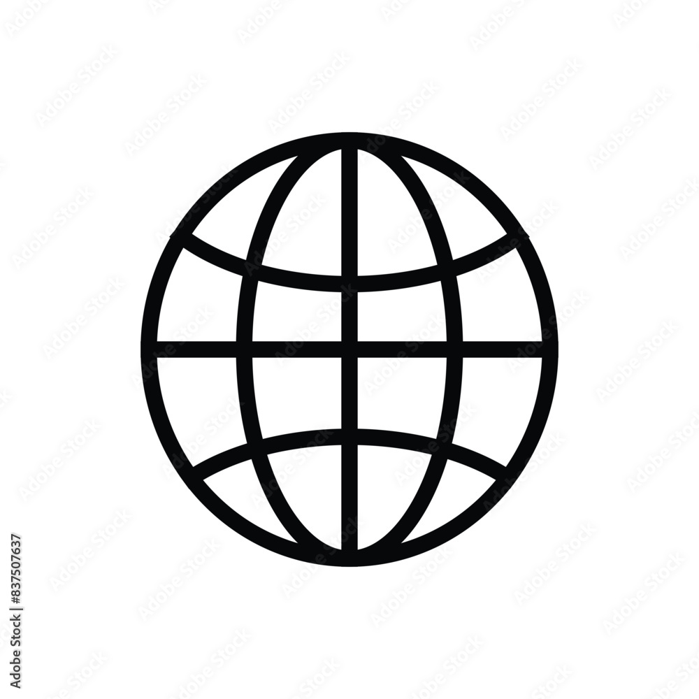 Globe icon line design template isolated Globe icon line design template isolated