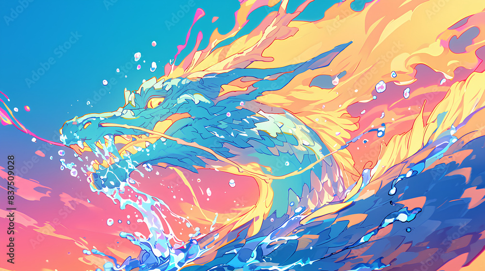 a dragon spouting water a dragon spouting water