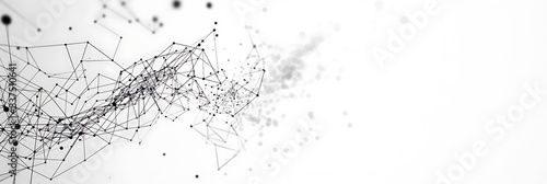 a white sky serves as the backdrop for a network of connected lines and dots, creating a unique and captivating image