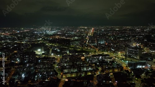 Wallpaper Mural Aerial view toward illuminated apartment buildings, night in Bogota, Colombia Torontodigital.ca