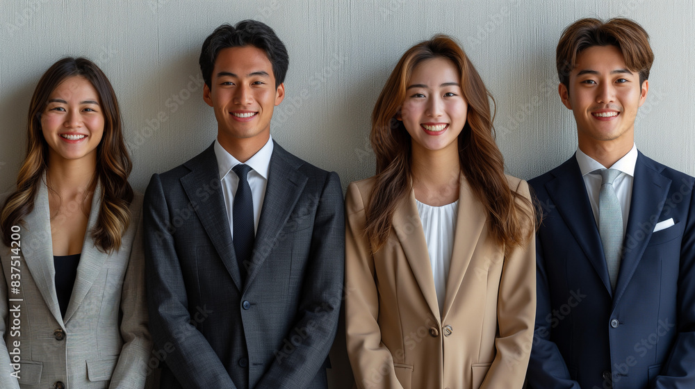 オフィスカジュアルのビジネスマンチーム