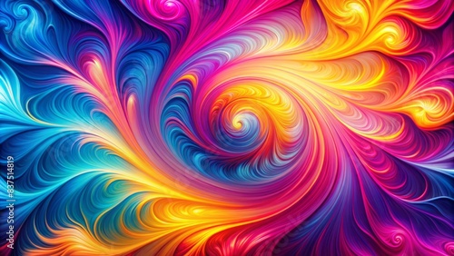 Vibrant abstract background featuring swirling patterns of bright pink, electric blue, and sunshine yellow hues, evoking feelings of energy and creativity.