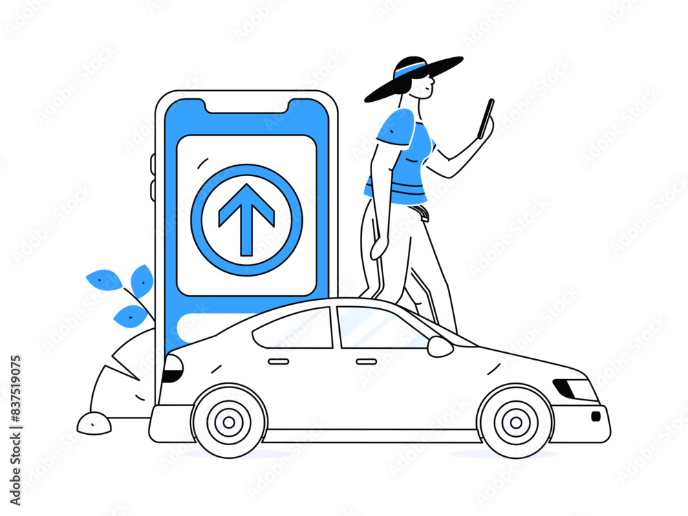 Flat vector concept operation hand drawn illustration of people taking a taxi
Flat vector concept operation hand drawn illustration of people taking a taxi