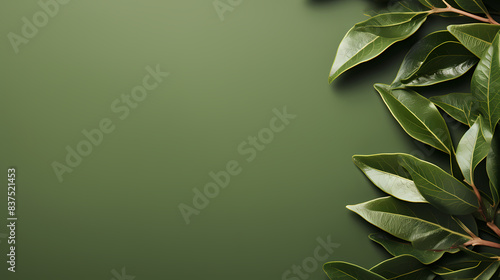Abstract green leaves frame