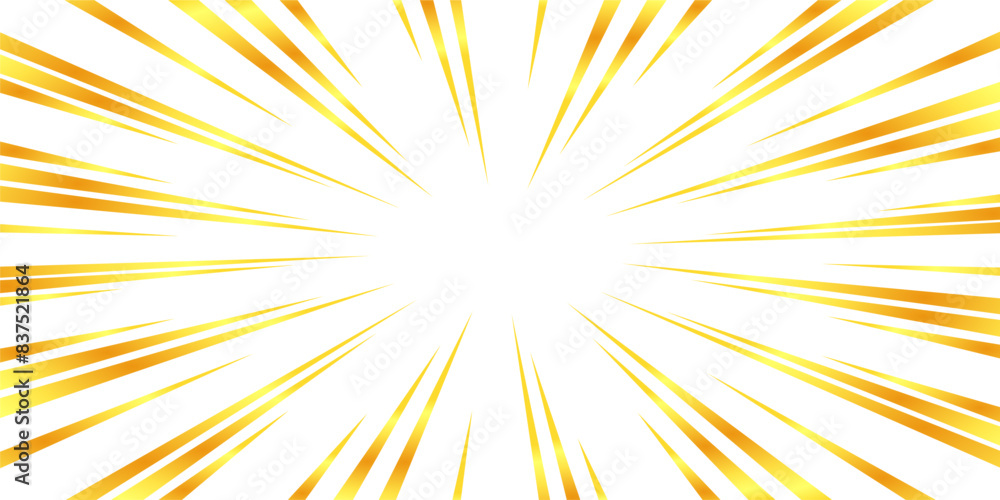 Obraz premium 金色風のグラデーションの集中線の素材