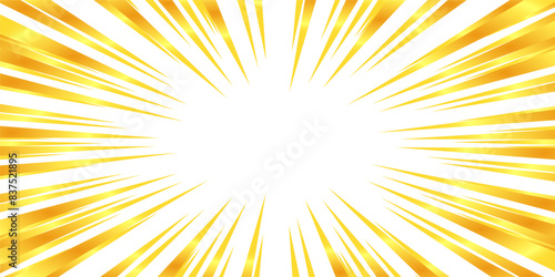 金色風のグラデーションの集中線の素材