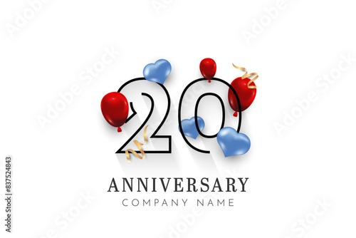20 Years anniversary design illutration design
