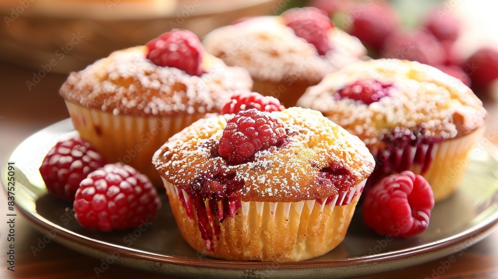 Raspberry Muffins deliver moist and flavorful muffins packed with fresh raspberries. The sweet and sour taste of raspberries goes together perfectly. Makes it perfect for breakfast or a snack. Raspberry Muffins deliver moist and flavorful muffins packed with fresh raspberries. The sweet and sour taste of raspberries goes together perfectly. Makes it perfect for breakfast or a snack.