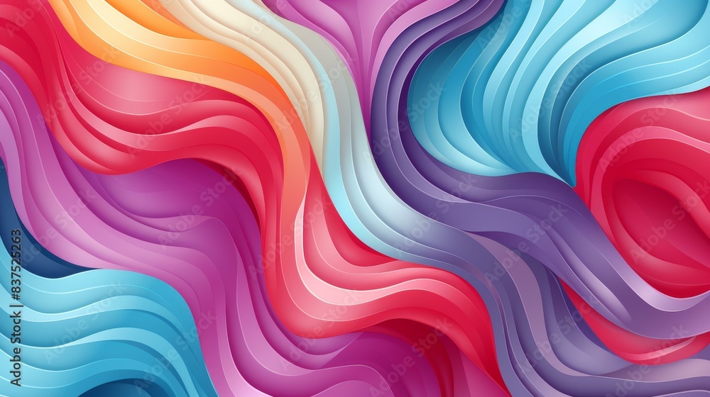 Obraz premium Striking moire art with vibrant colors detailed textures in flat illustrations, creating captivating seamless patterns.