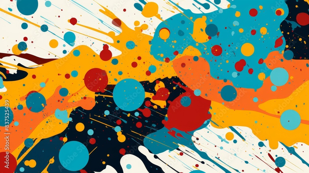 © CrazyJuke - Dynamic spatter composition with vibrant colors and detailed texture.