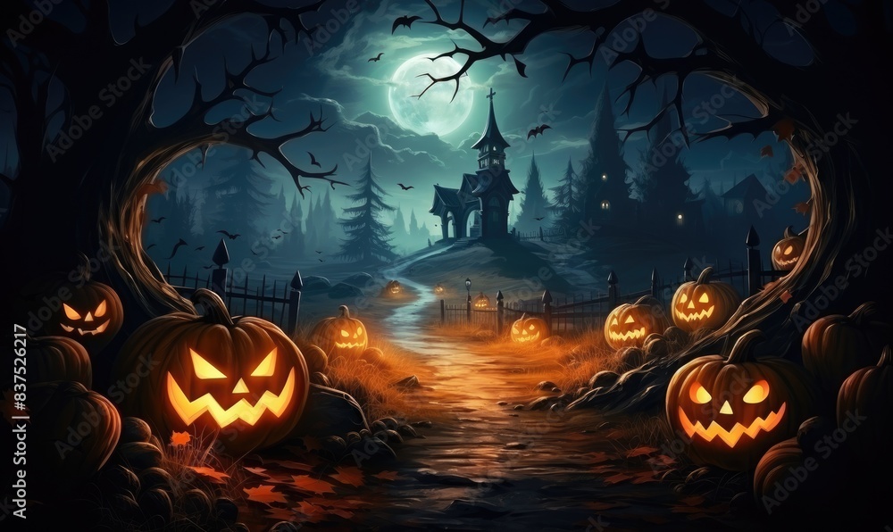 Terrifying twilight on halloween night Terrifying twilight on halloween night