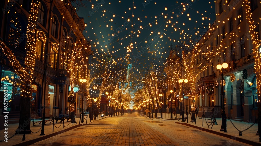 The lights in the Town Square The lights in the Town Square