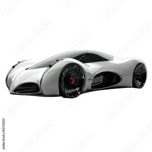 Futuristic car isolated on a transparent background
