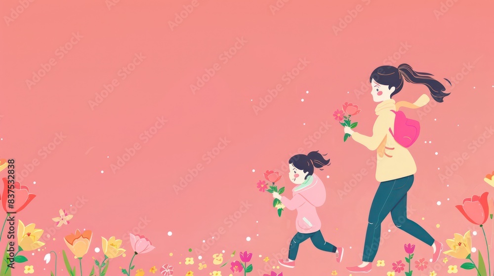 invitation card design of mother bends over and hugs her little girl invitation card design of mother bends over and hugs her little girl
