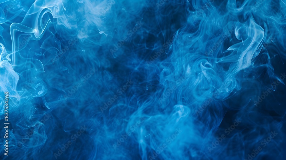 Obraz premium Mesmerizing Abstract Blue Smoke Concept with Swirling Wispy Patterns