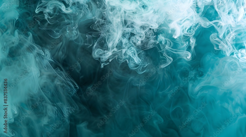 Obraz premium Mesmerizing Teal Smoke Abstract Background for Digital Banner Design