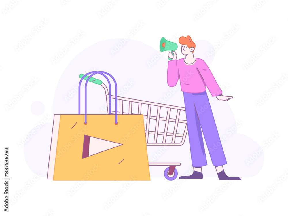 Holiday shopping people doing e-commerce online shopping flat vector concept operation hand drawn illustration
Holiday shopping people doing e-commerce online shopping flat vector concept operation hand drawn illustration