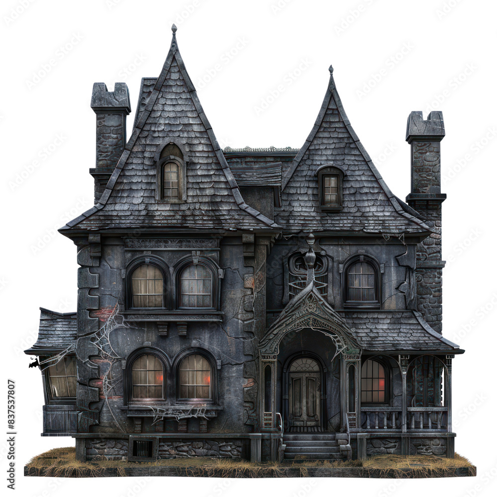 Spooky, haunted house with eerie atmosphere, gothic architecture, and dark surroundings, perfect for Halloween and horror themes. transparent backgrounds Spooky, haunted house with eerie atmosphere, gothic architecture, and dark surroundings, perfect for Halloween and horror themes. transparent backgrounds