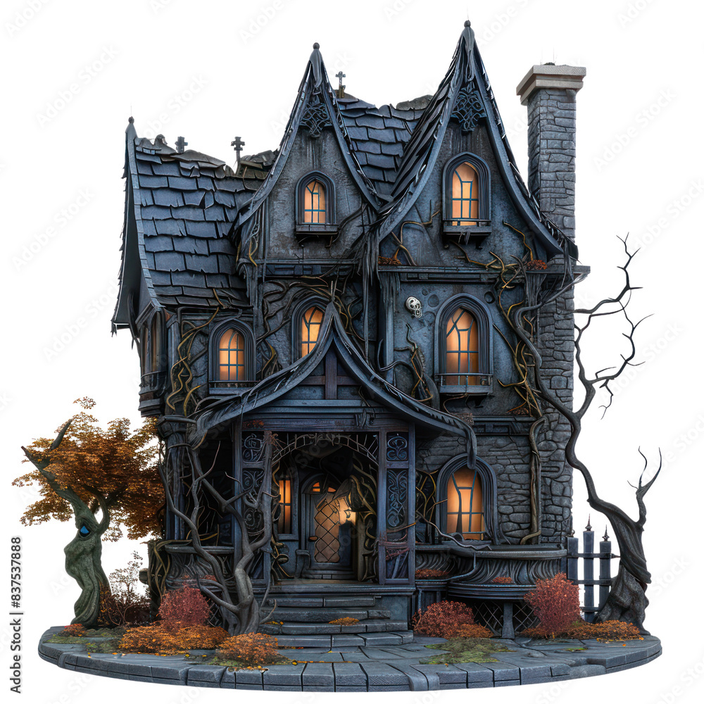 Spooky, haunted house with eerie atmosphere, gothic architecture, and dark surroundings, perfect for Halloween and horror themes. transparent backgrounds Spooky, haunted house with eerie atmosphere, gothic architecture, and dark surroundings, perfect for Halloween and horror themes. transparent backgrounds