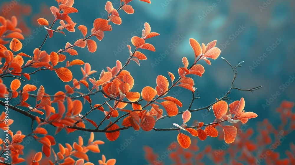 Abstract picture of beautiful autumn nature background with orange color.