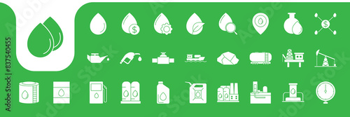 petroleum icons set design vector