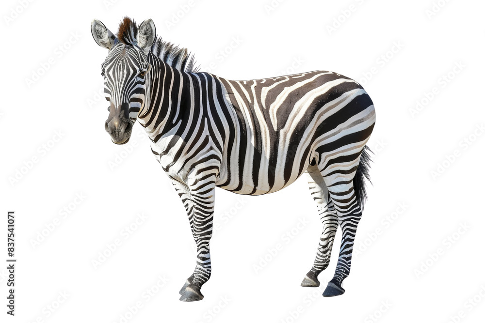Zebra Standing Isolated on Black Background Zebra Standing Isolated on Black Background