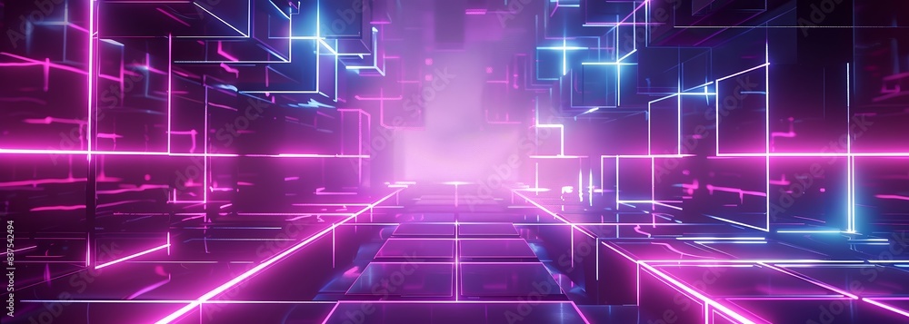 Synthwave neon squares background Synthwave neon squares background