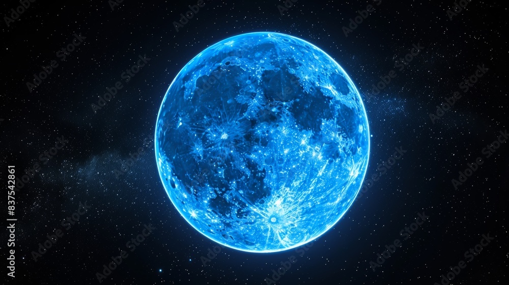 Obraz premium Blue Moon in the Night Sky