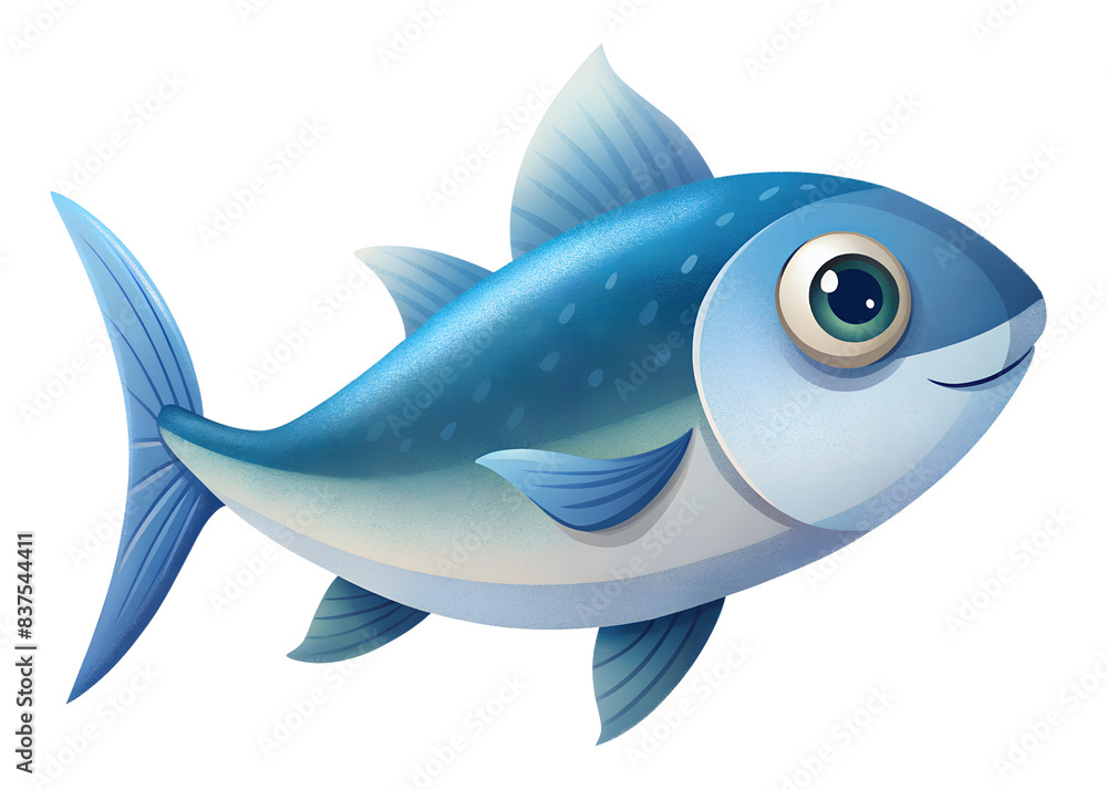 Obraz premium cartoon style illustration of cute sardine fish islated on background