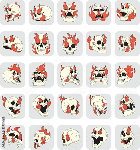 Skull Flames Illustration Pack
