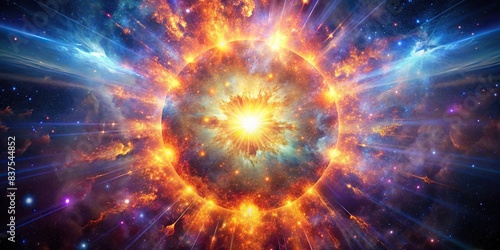 Bright explosion background of a supernova in deep space