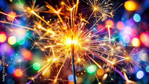 Vibrant sparkler display isolated on background