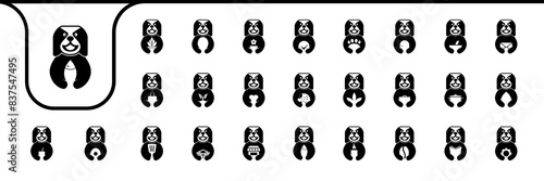 pet dog Cavalier King Charles Spaniel cute icons set design vector