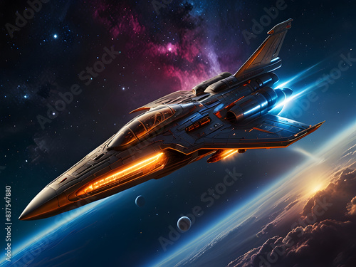 Wallpaper Mural aircraft in flight, fantasy castle in the night sky,spaceship flying over the moon,rocket in the night, airplane flying over the ocean, airplane flying over the sea,airplane in flight, airplane in the Torontodigital.ca