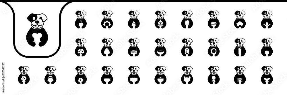 dog cute icons design vector dog cute icons design vector