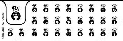 dog cute icons design vector