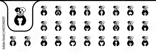 dog cute icons design vector