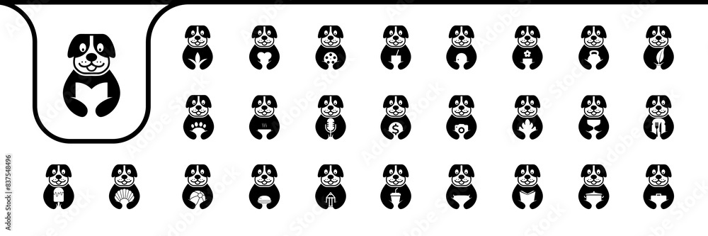 dog cute icons design vector dog cute icons design vector