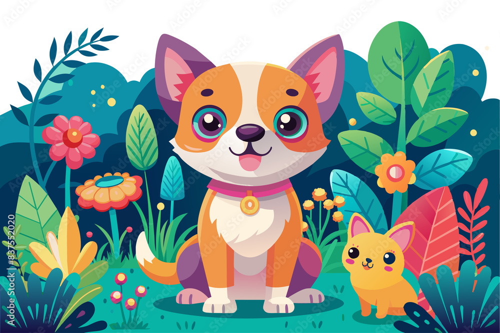 Fototapeta premium illustration funny dog animal