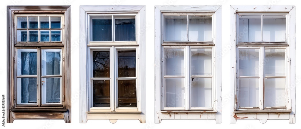 house different windows, white background