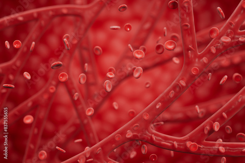 3d rendering blood vessel flow picture