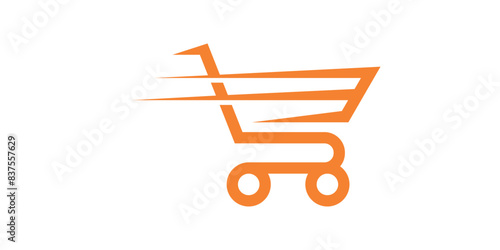logo design for fast shopping, trolley, market. logo design template, icon, vector, symbol, creative, idea.