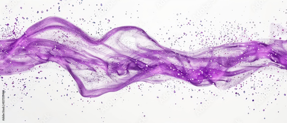 purple wavy glittering stream of water on white background purple wavy glittering stream of water on white background