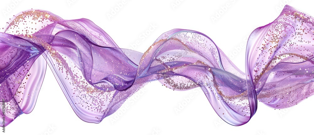 purple wavy glittering stream of water on white background purple wavy glittering stream of water on white background