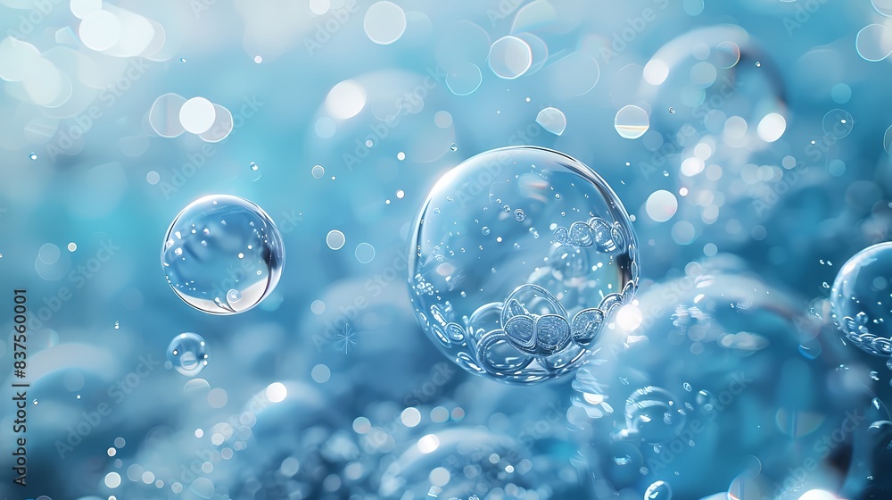 Digital technology blue and silver bubble abstract poster background Digital technology blue and silver bubble abstract poster background