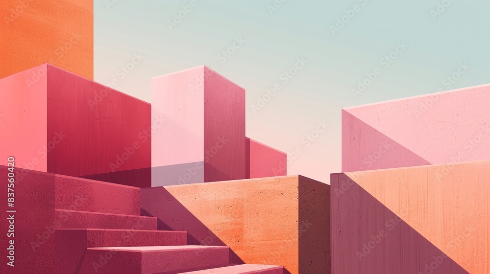 Fototapeta premium Minimalistic Harmony: Abstract Architectural Symmetry