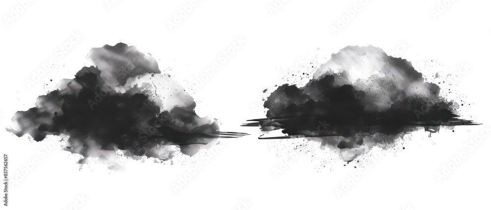 black cloud illustrations on a white background black cloud illustrations on a white background