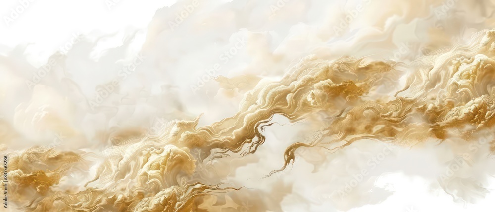 golden cloud illustrations on a white background golden cloud illustrations on a white background