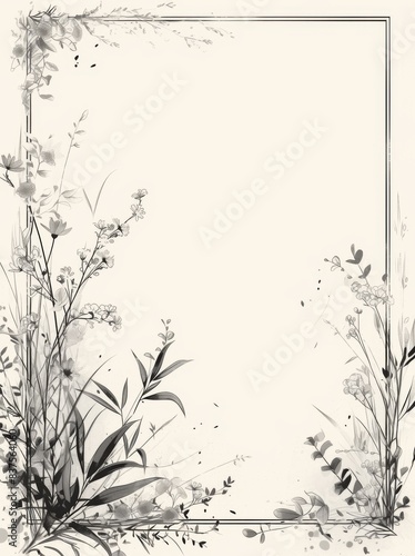 Wallpaper Mural Simple Decorative Border Frame: Blank Page Template Torontodigital.ca